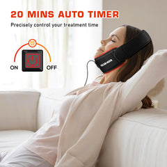 Viconor red-light belt offers potential pain relief and improved circulation.