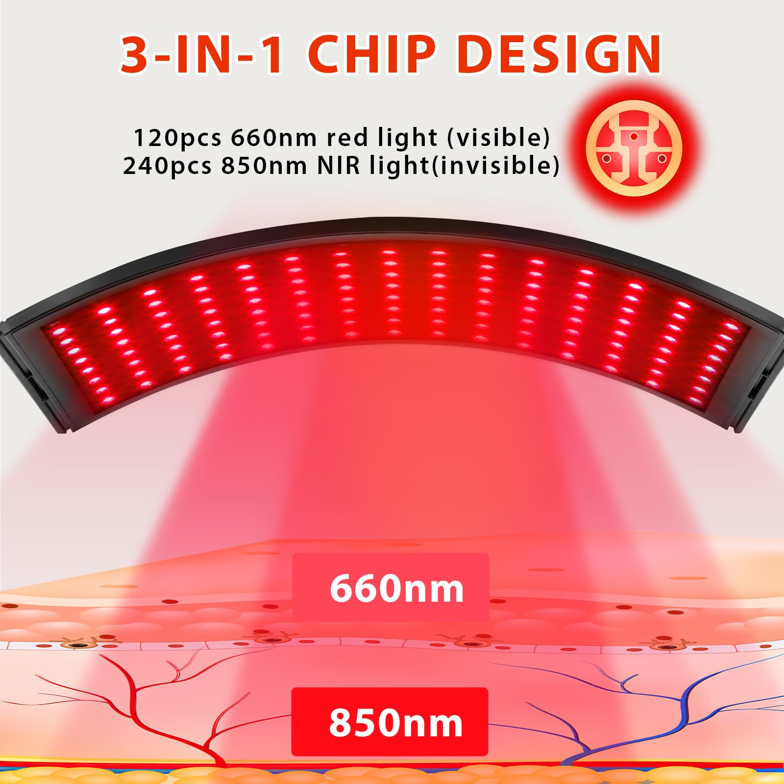 Portable Viconor red light device with stand and cord