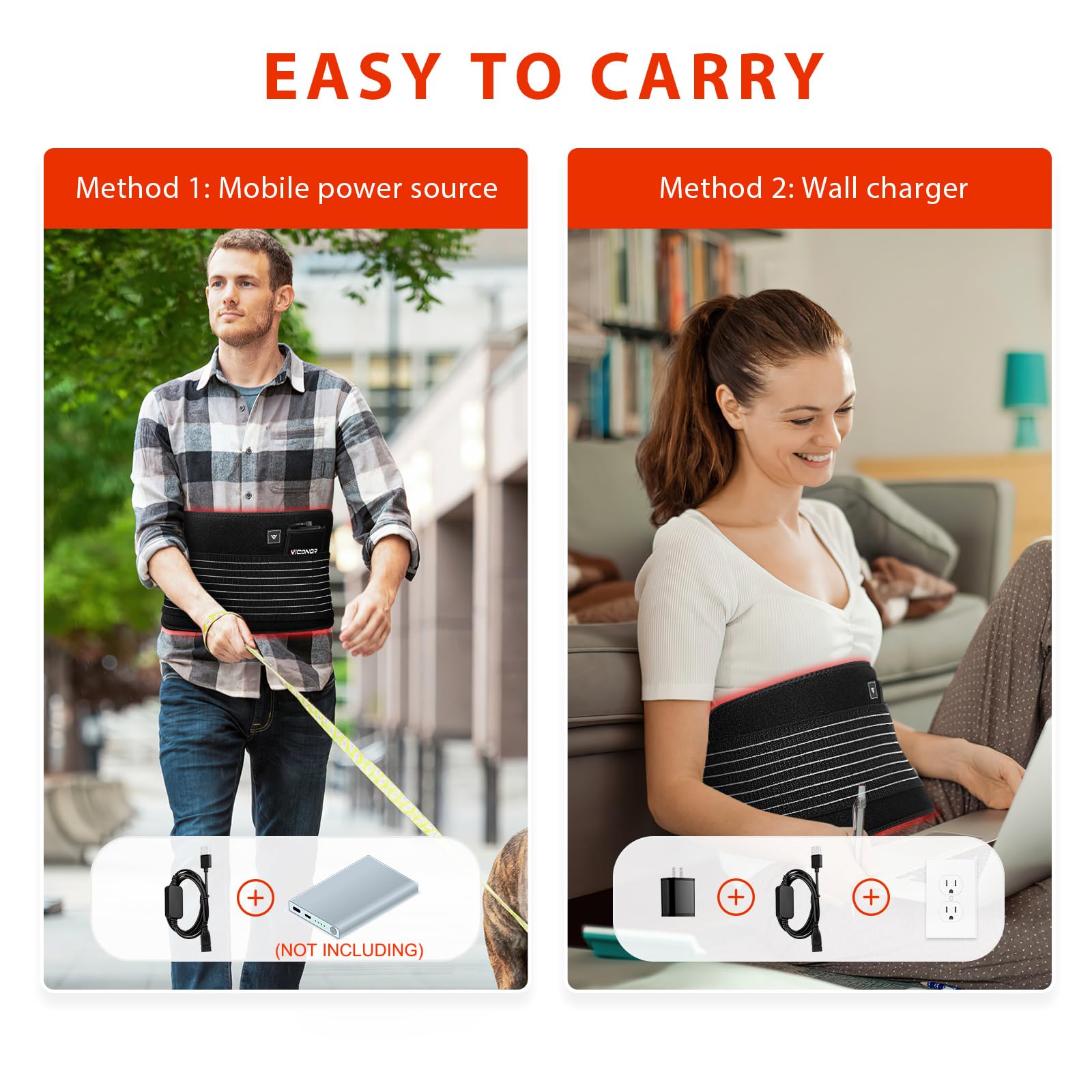 Viconor Red Light Belt with dual power modes supports flexible sessions.