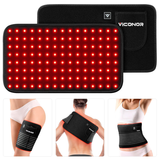 Viconor Red Light Belt front view shows compact wearable design for at-home use.