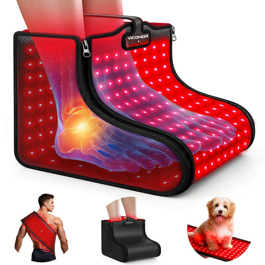 Viconor red light feet therapy device with 660nm and 850nm wavelengths for foot relaxation