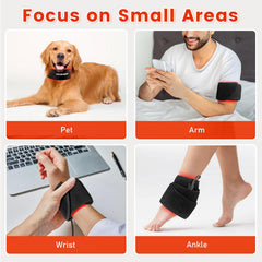Viconor red light therapy belt LED chips close-up showing dual wavelengths for deeper reach.