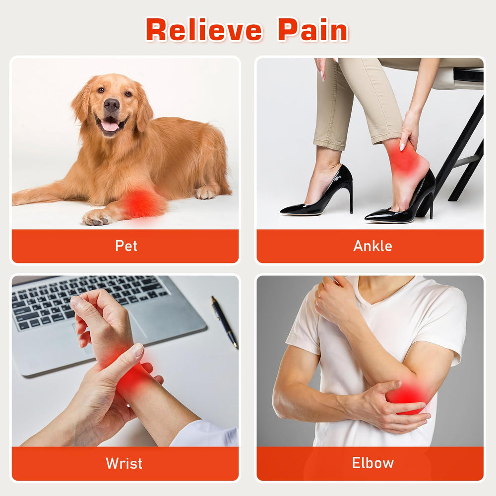 Viconor red light therapy belt neck-fit demonstrates hands-free use for multitasking.