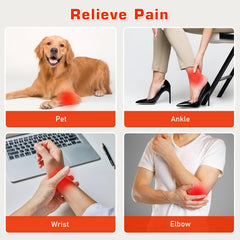 Viconor red light therapy belt neck-fit demonstrates hands-free use for multitasking.