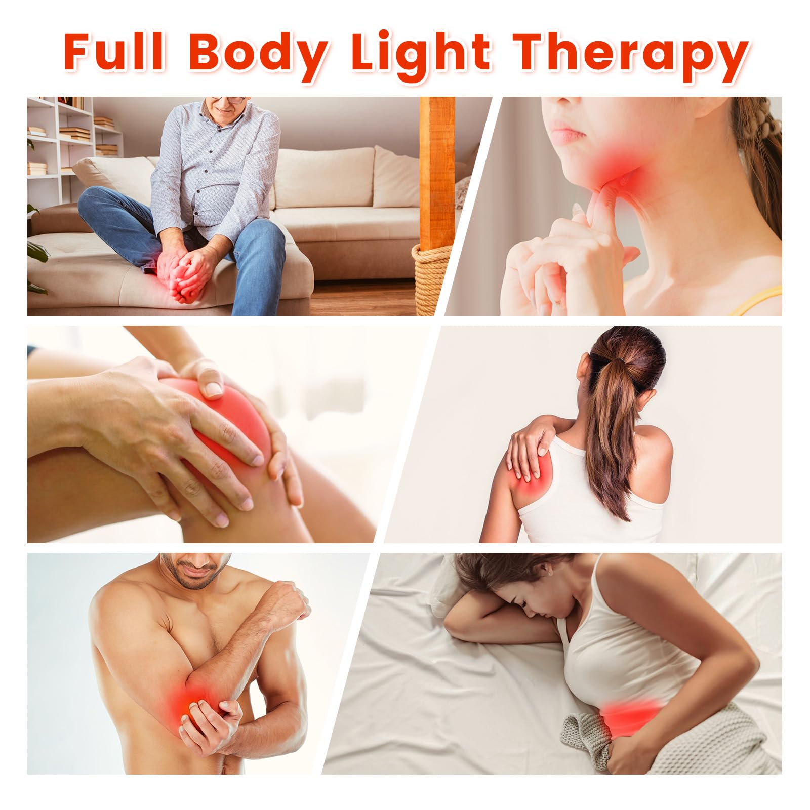 Viconor red light therapy belt used on knee for joint-area warmth.