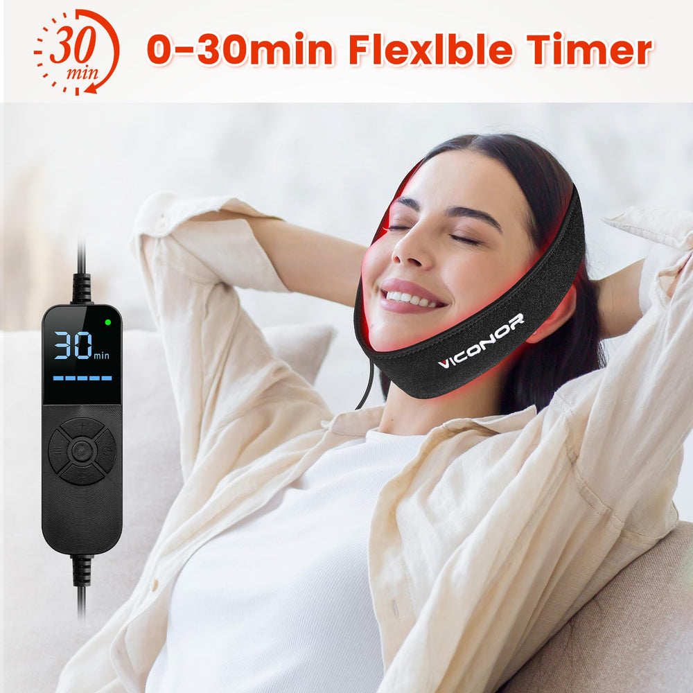 Viconor red light therapy belt worn on the arm for targeted warmth.