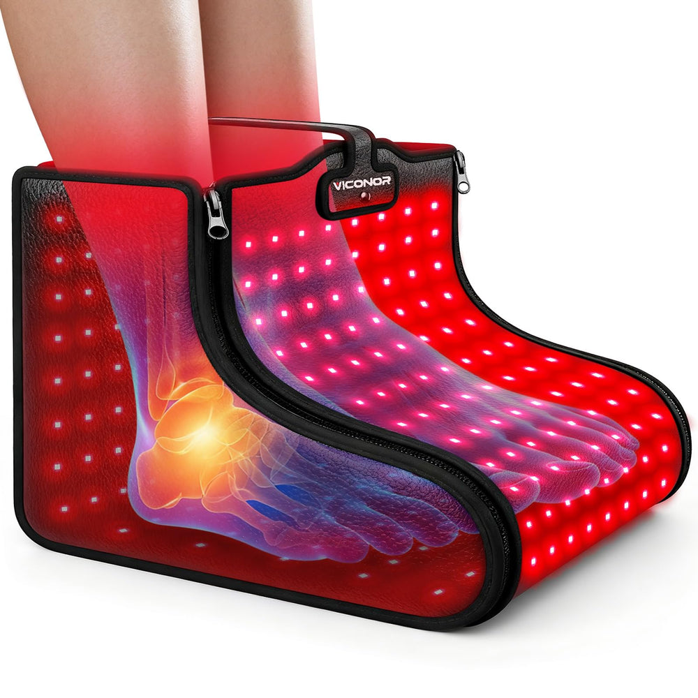 Viconor red light therapy feet wrap for soothing warmth after long days.