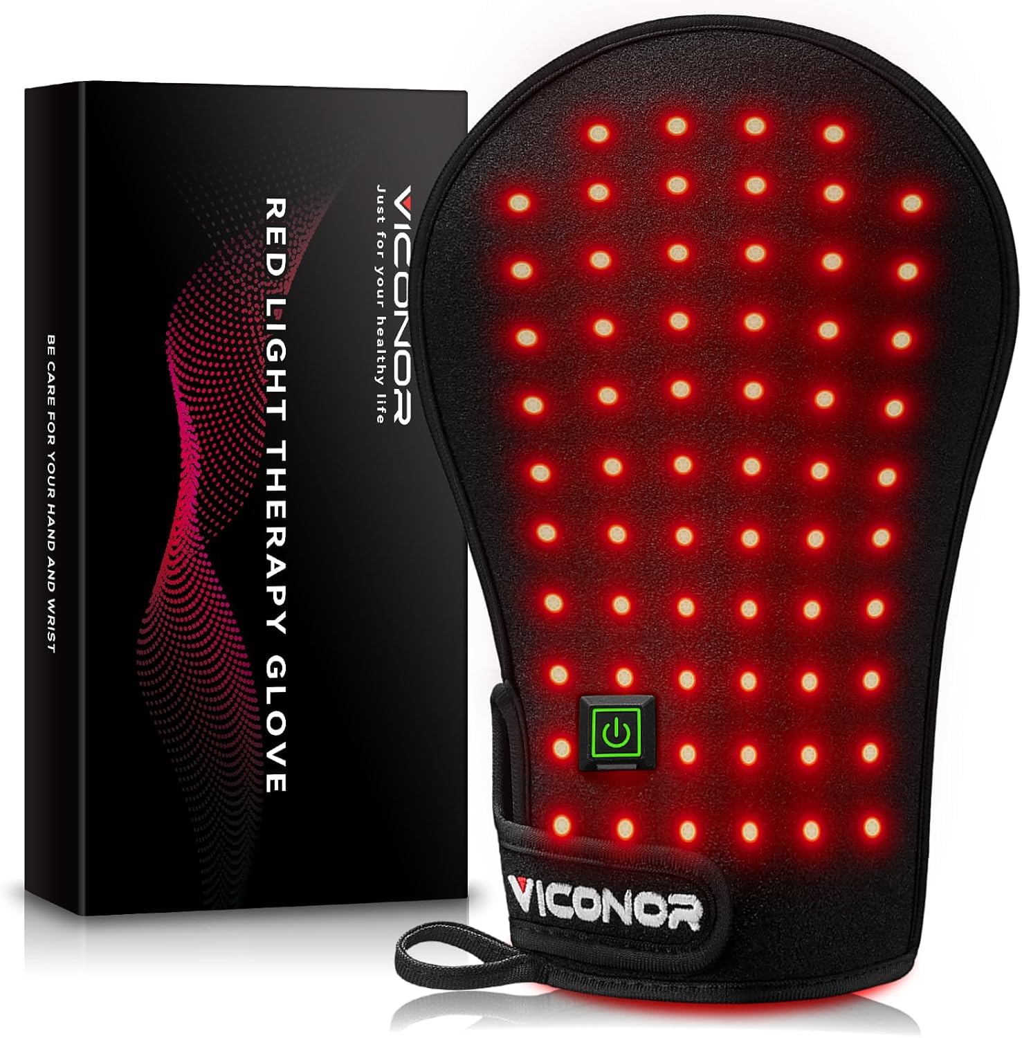Viconor red light therapy hand glove in use provides gentle warmth for daily comfort.