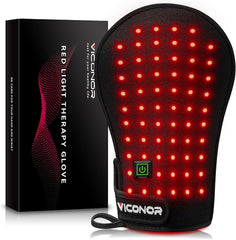 Viconor red light therapy hand glove in use provides gentle warmth for daily comfort.