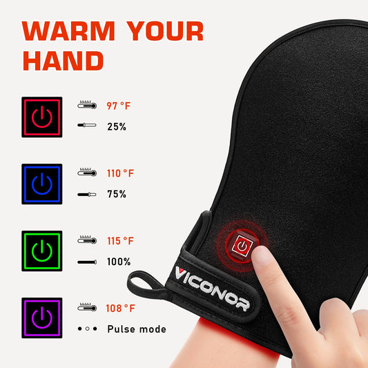 Viconor hand glove close-up highlights elastic fit for secure wrist support.