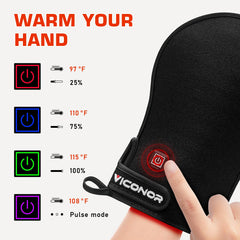 Viconor hand glove close-up highlights elastic fit for secure wrist support.