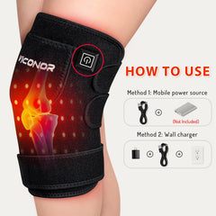 User-friendly controls on the Viconor knee pad displaying three modes