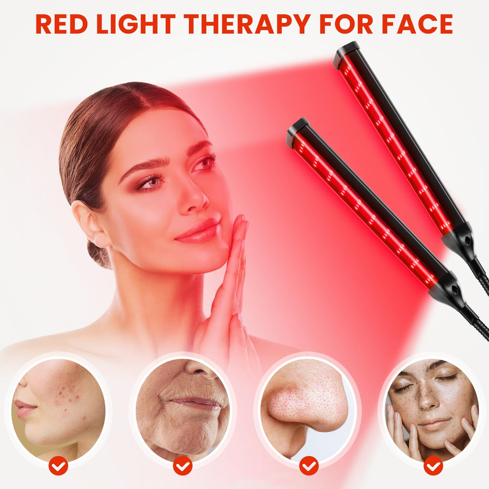 Viconor red light therapy lamp adjustable stand enabling precise height positioning.