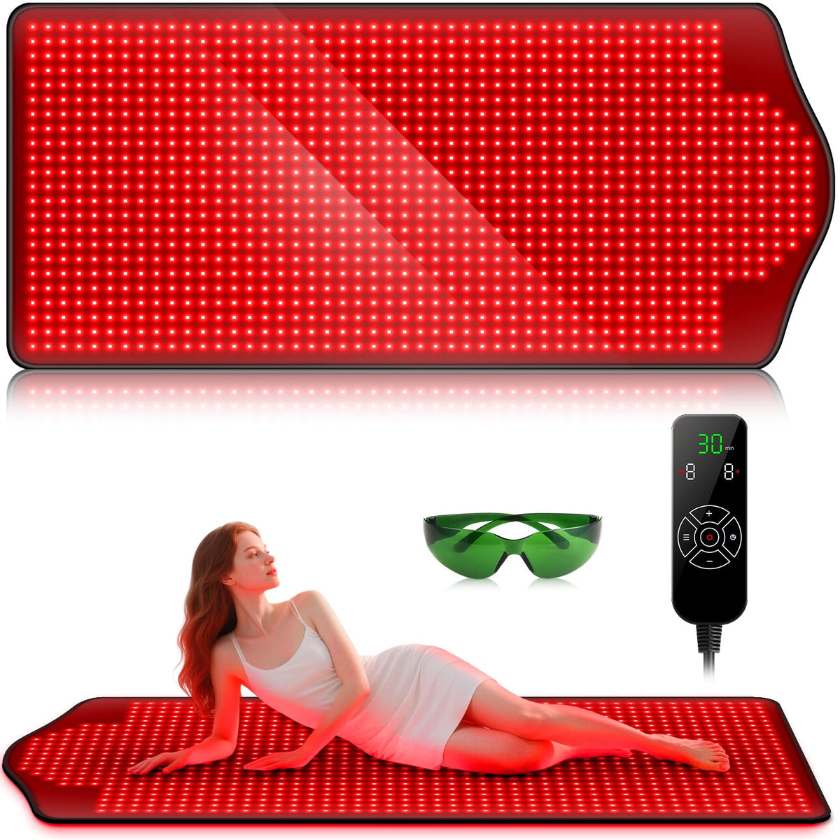 Viconor red light therapy mat front view shows a large surface for full-body sessions