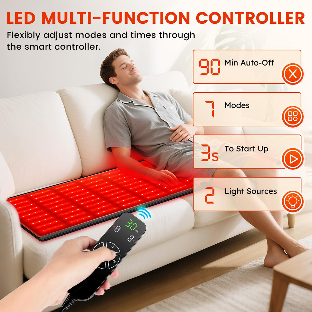 Viconor red light therapy mat controller timer enables personalized session lengths