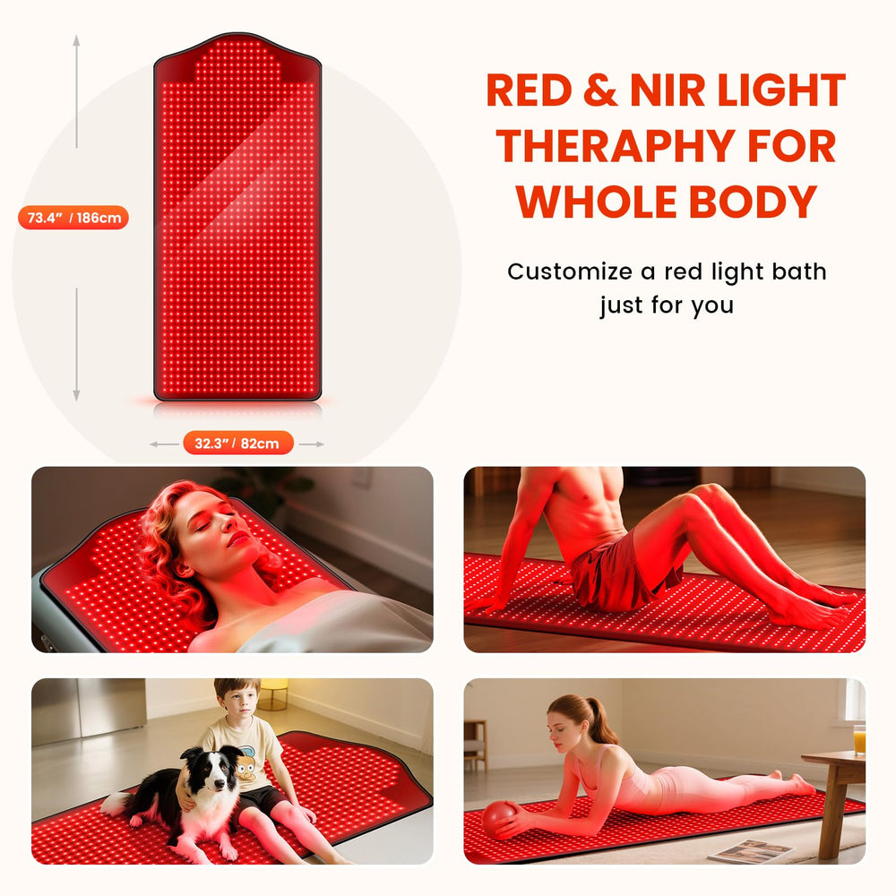 Viconor red light therapy mat digital timer control enables tailored sessions