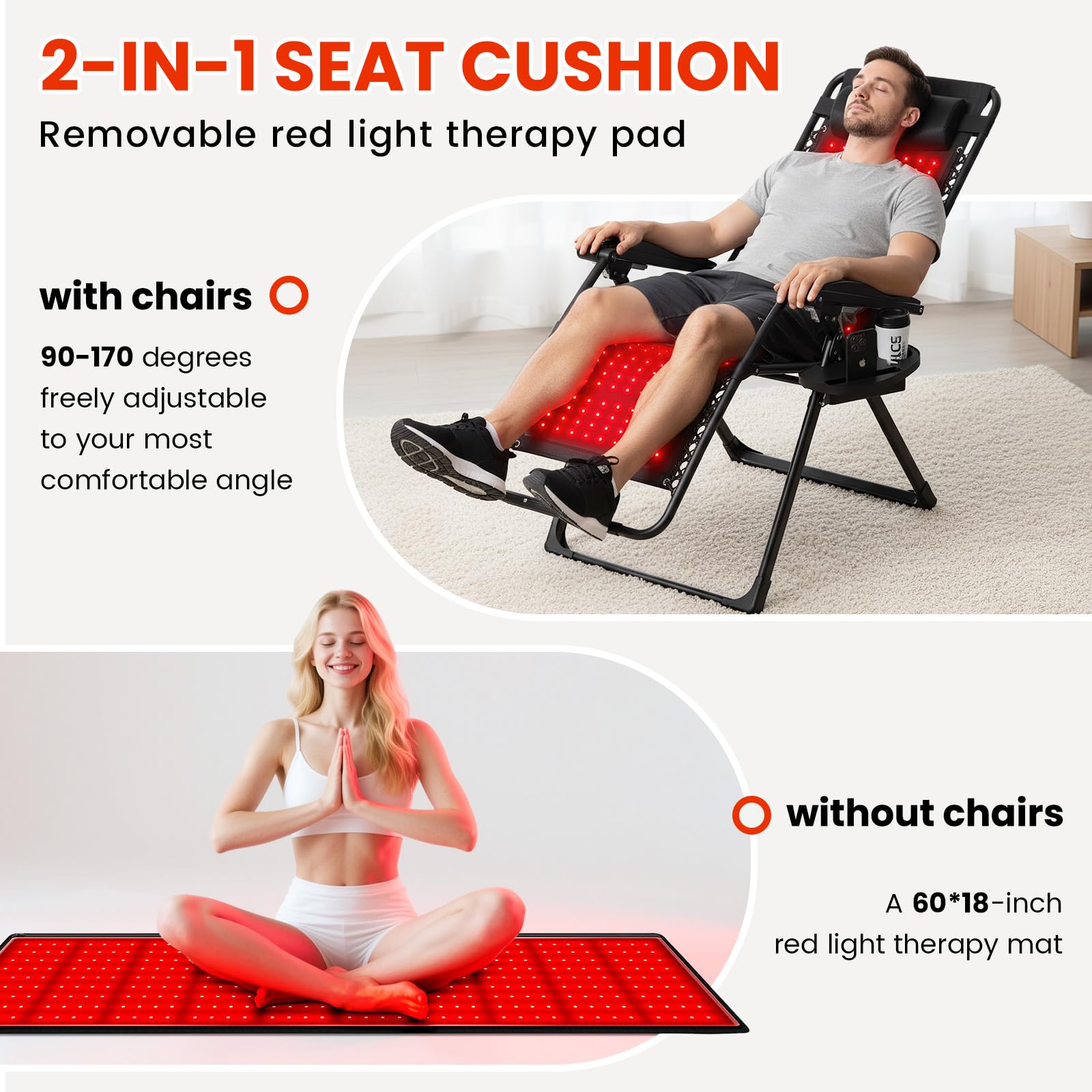 Viconor red light therapy mat folded chair compact setup for travel