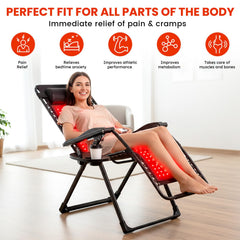 Viconor red light therapy mat lounge chair recline enables comfortable post-workout recovery