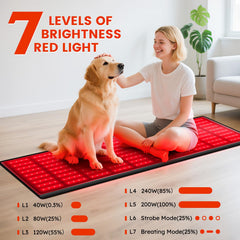 Viconor red light therapy mat textilene fabric closeup shows durable weather-resistant surface
