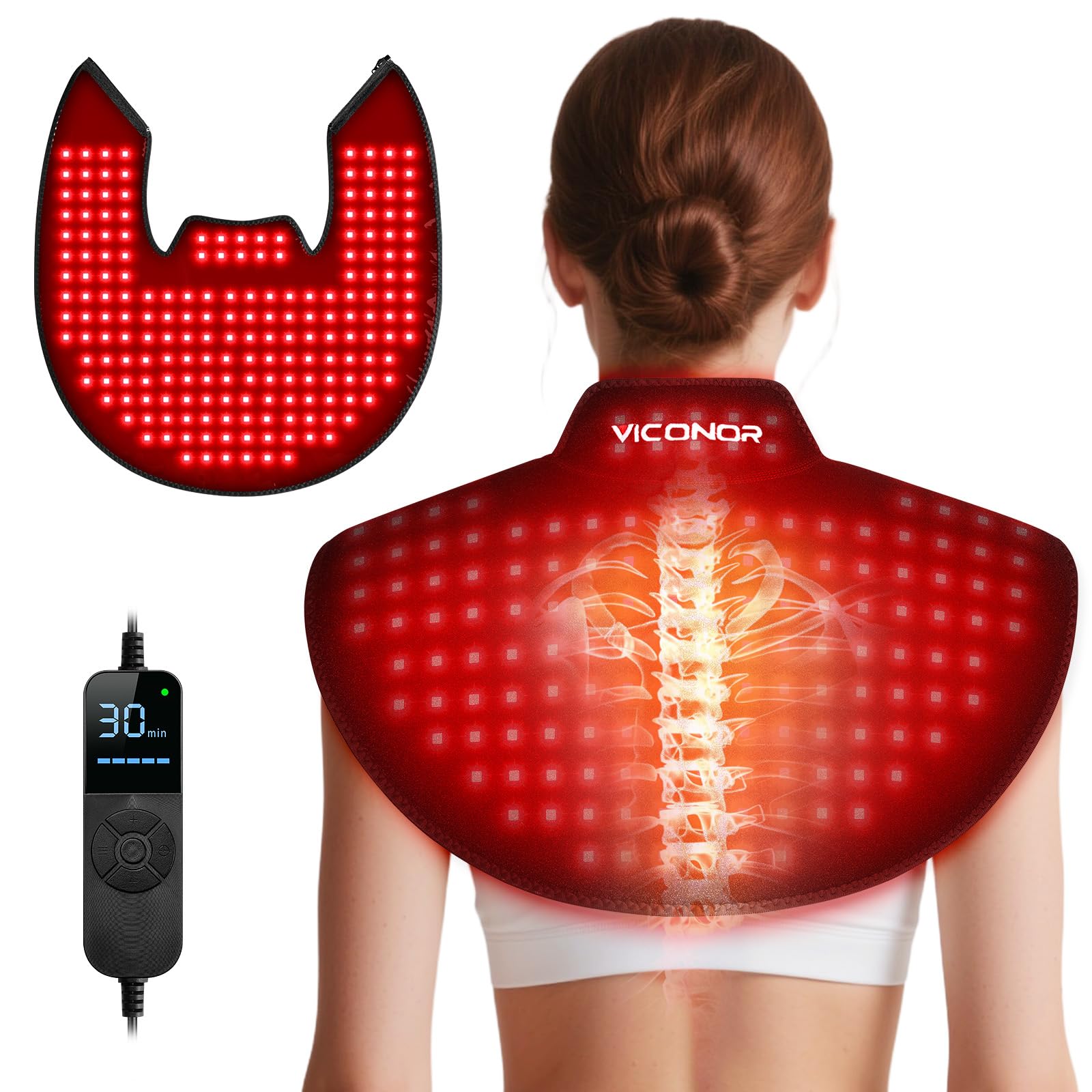 Viconor red light therapy for neck and shoulder with 194 LEDs for targeted care.