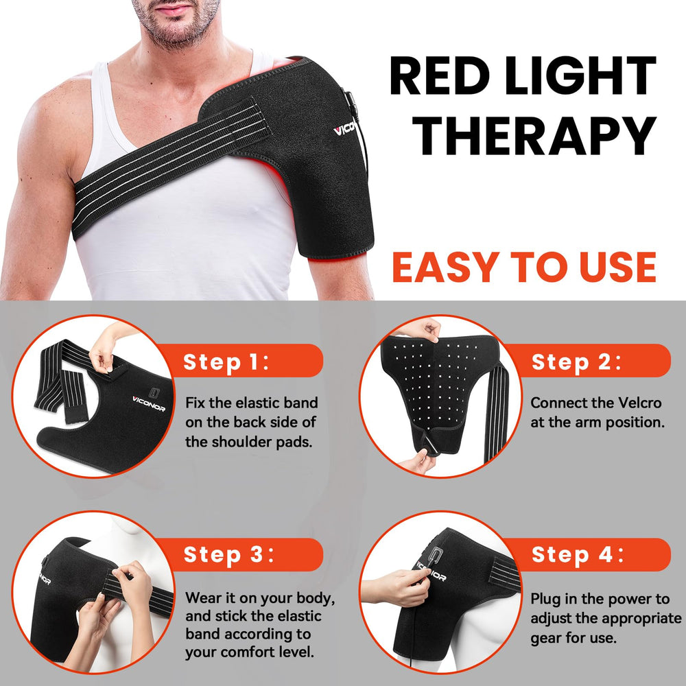 Viconor universal fit supports left or right shoulder coverage.