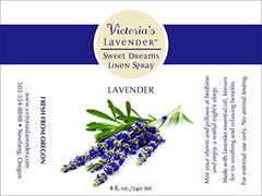 Victoria's Lavender bed sheets spray freshens linens for a cozy sleep space.
