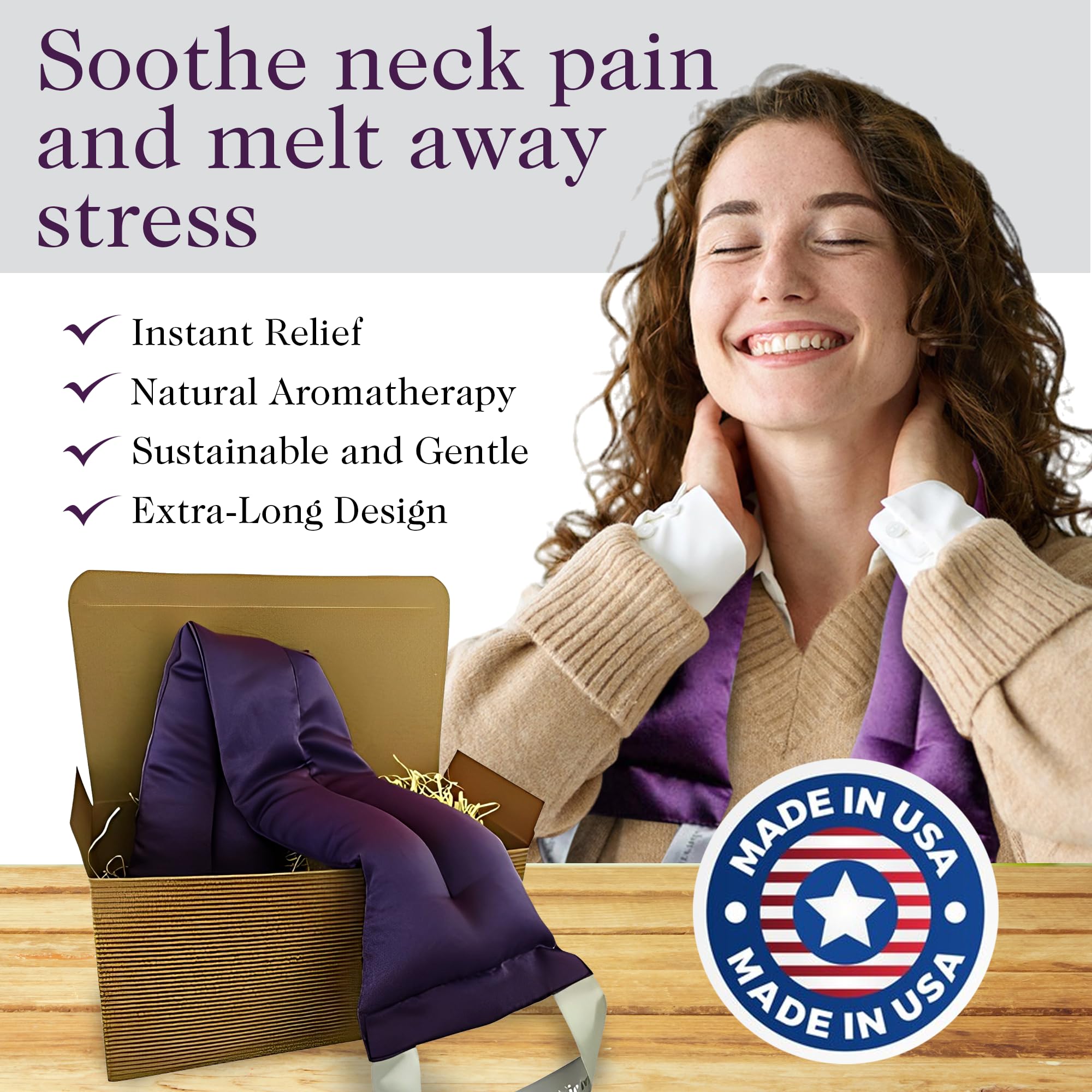 Victoria's Lavender neck wrap is a thoughtful gift for self care and wellness