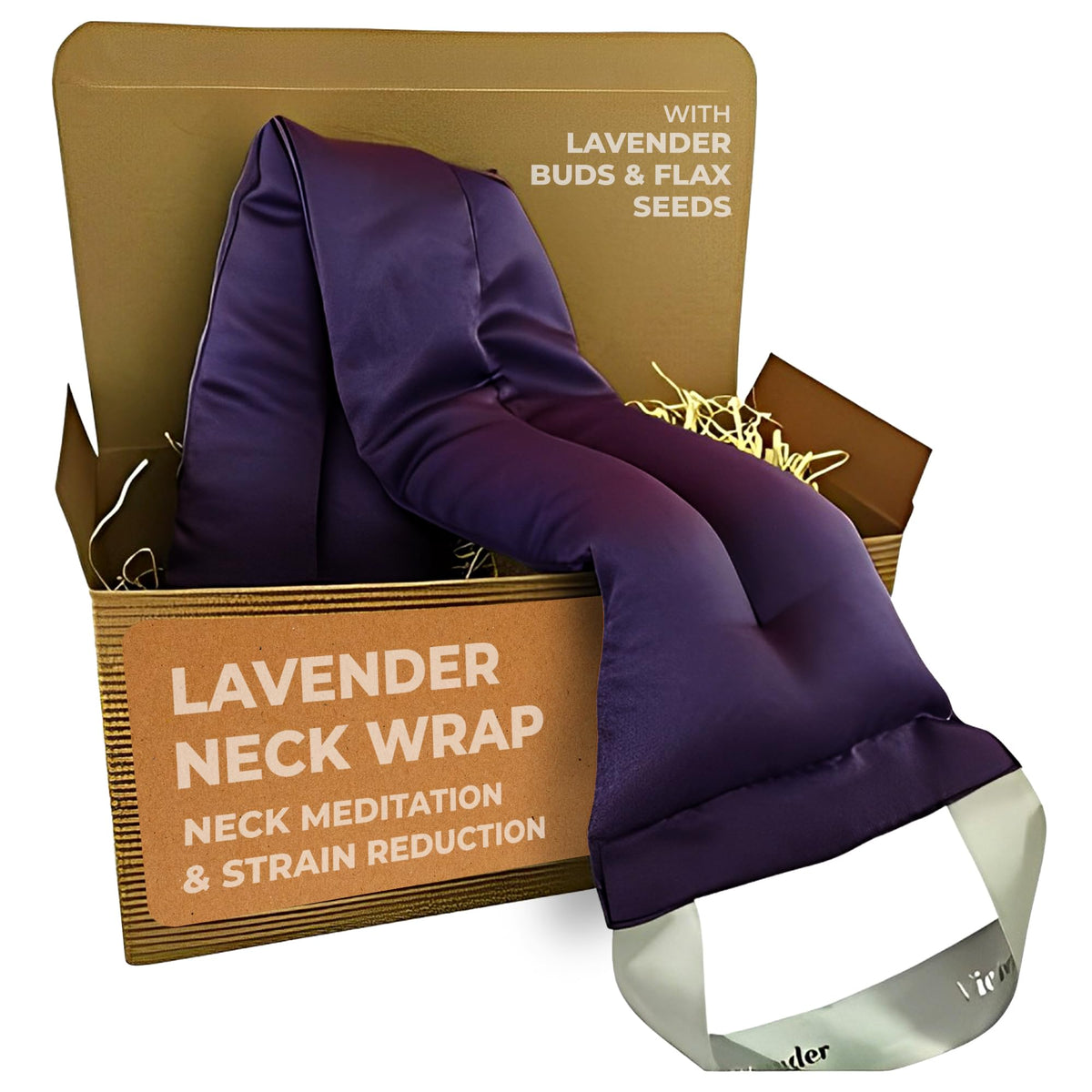 Victoria's Lavender neck wrap in silk exterior delivers soothing warmth for daily relaxation