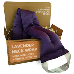Victoria's Lavender neck wrap in silk exterior delivers soothing warmth for daily relaxation