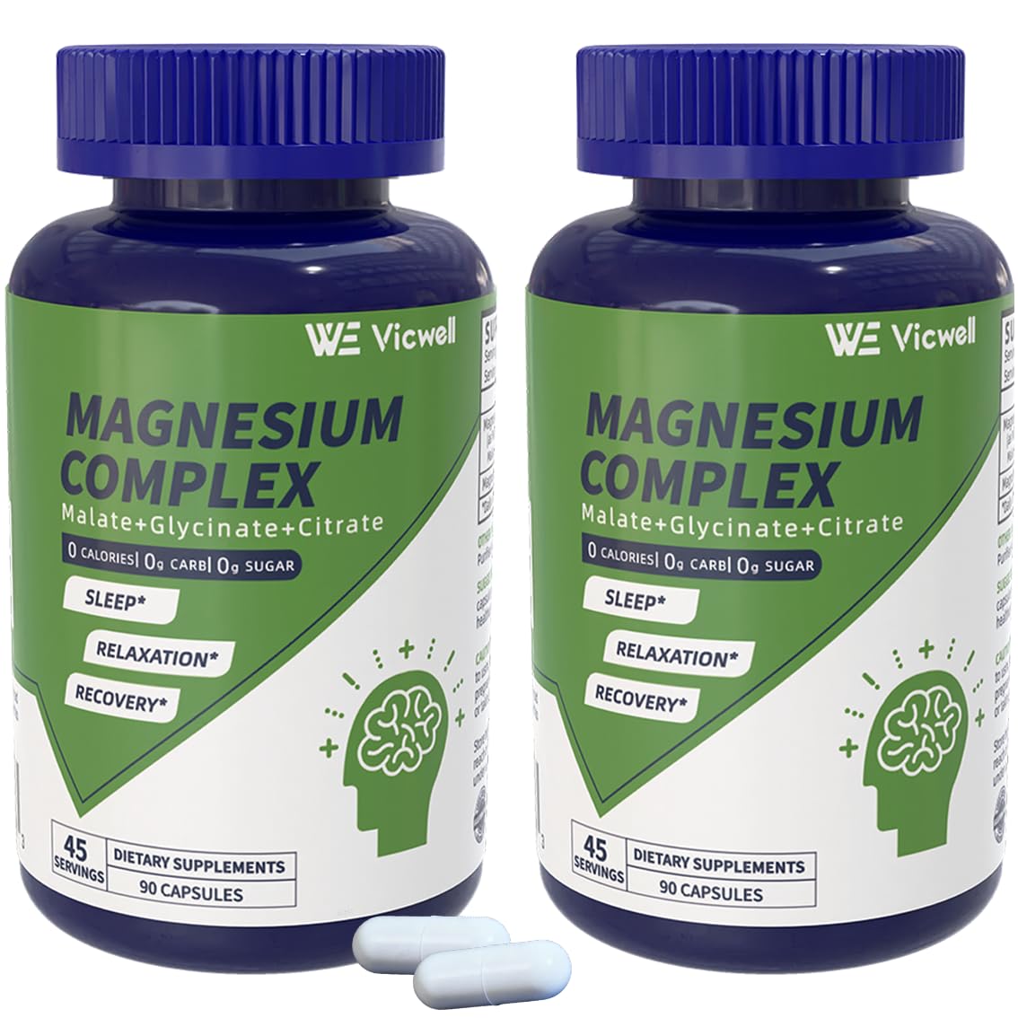 Vicwell Triple Magnesium Complex bottle front with clean label, ready for daily use.