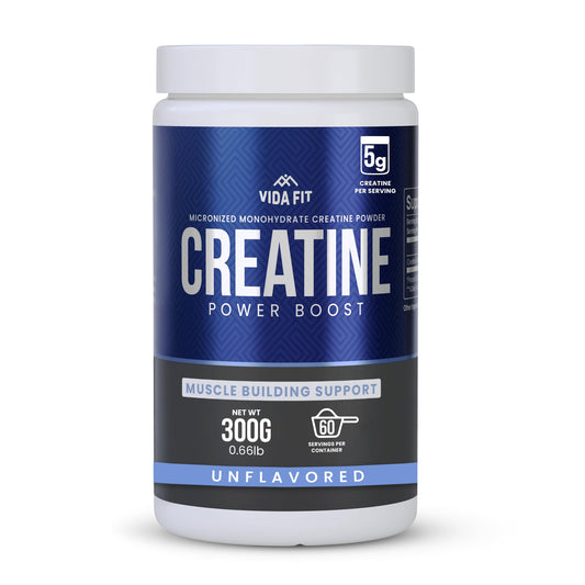Vida Fit creatine micronized bottle hero for reliable daily performance support.