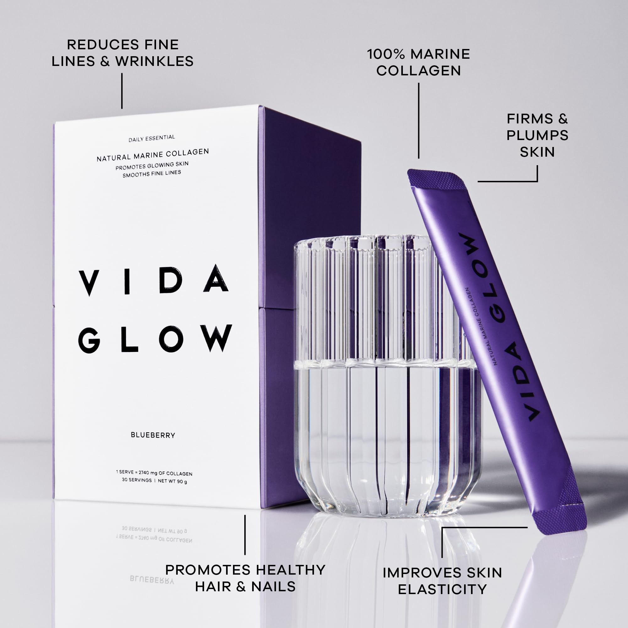 Vida Glow Marine Collagen powder dissolving easily in coffee.