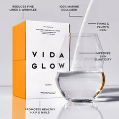 Vida Glow Marine Collagen Powder dissolving in hot liquid for daily routine