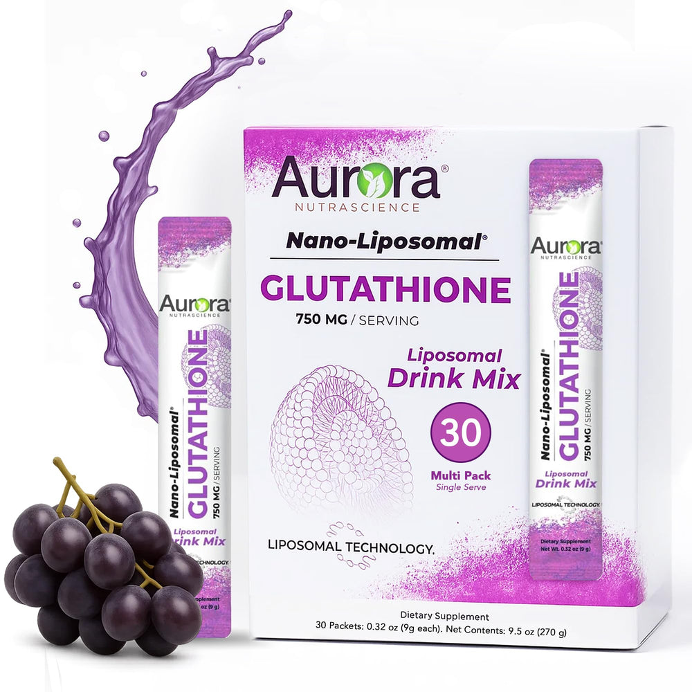 Vida Lifescience Aurora glutathione bottle pour highlighting antioxidant support