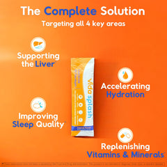 Vida Splash packaging shown, travel-ready for recovery on the go.