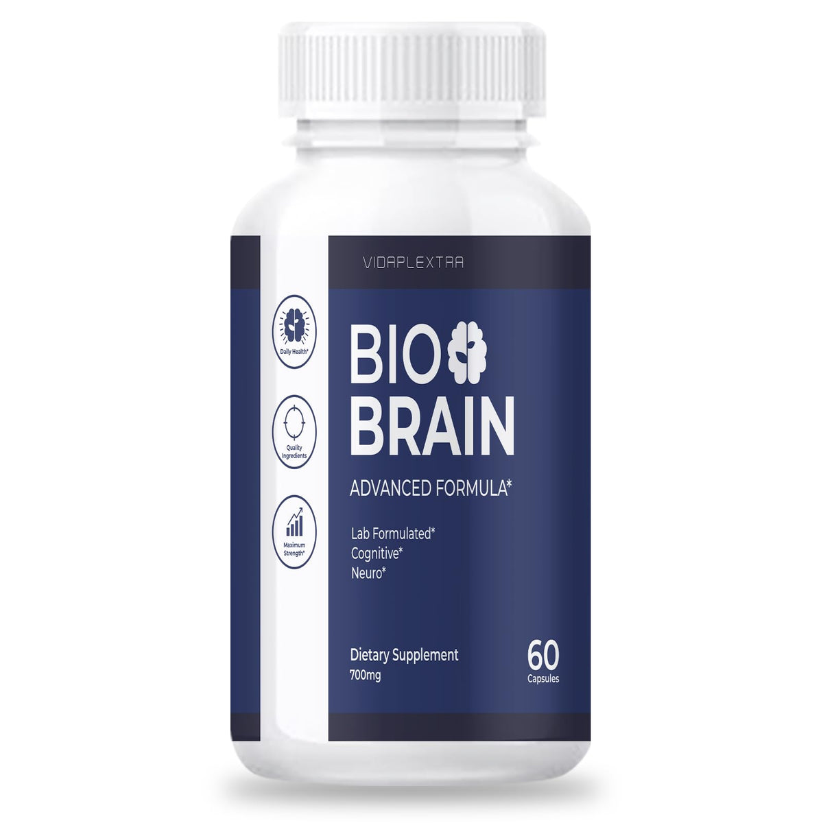 VIDAPLEXTRA Bio Brain advanced capsules pack for daily cognitive support and focus.