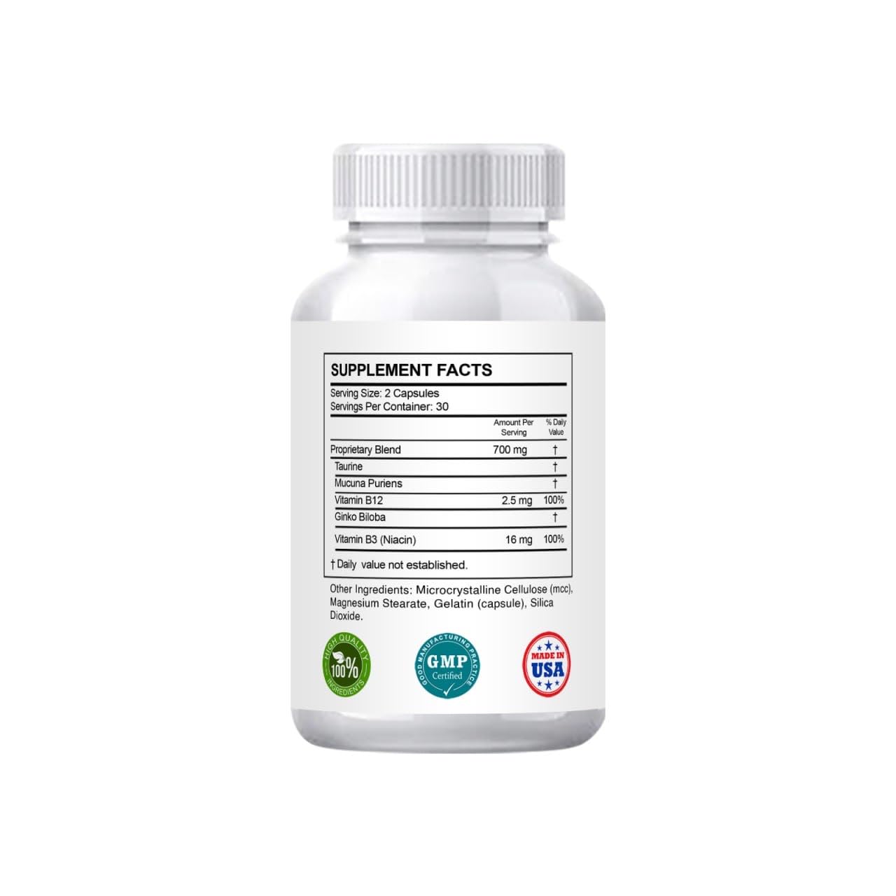 VIDAPLEXTRA Bio Brain capsules closeup highlighting easy daily cognitive support.