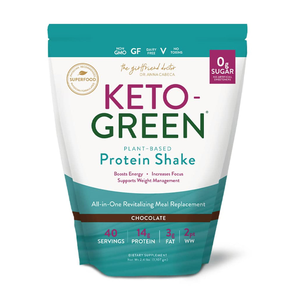 Vidapura Keto-Green Protein Shake tub with chocolate flavor for daily vegan nutrition.