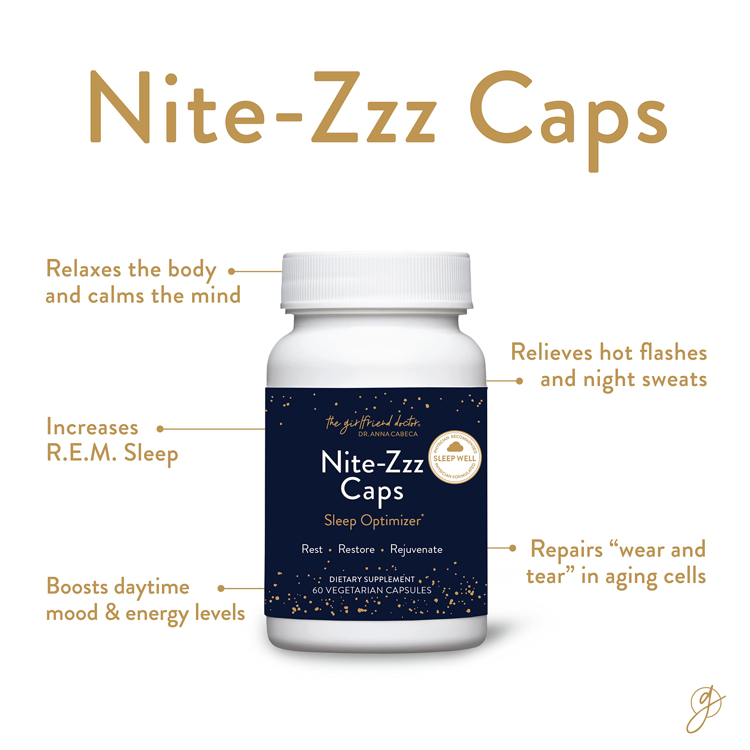 VIDAPURA Nite-Zzz capsules on table show magnesium and L-theanine benefits.