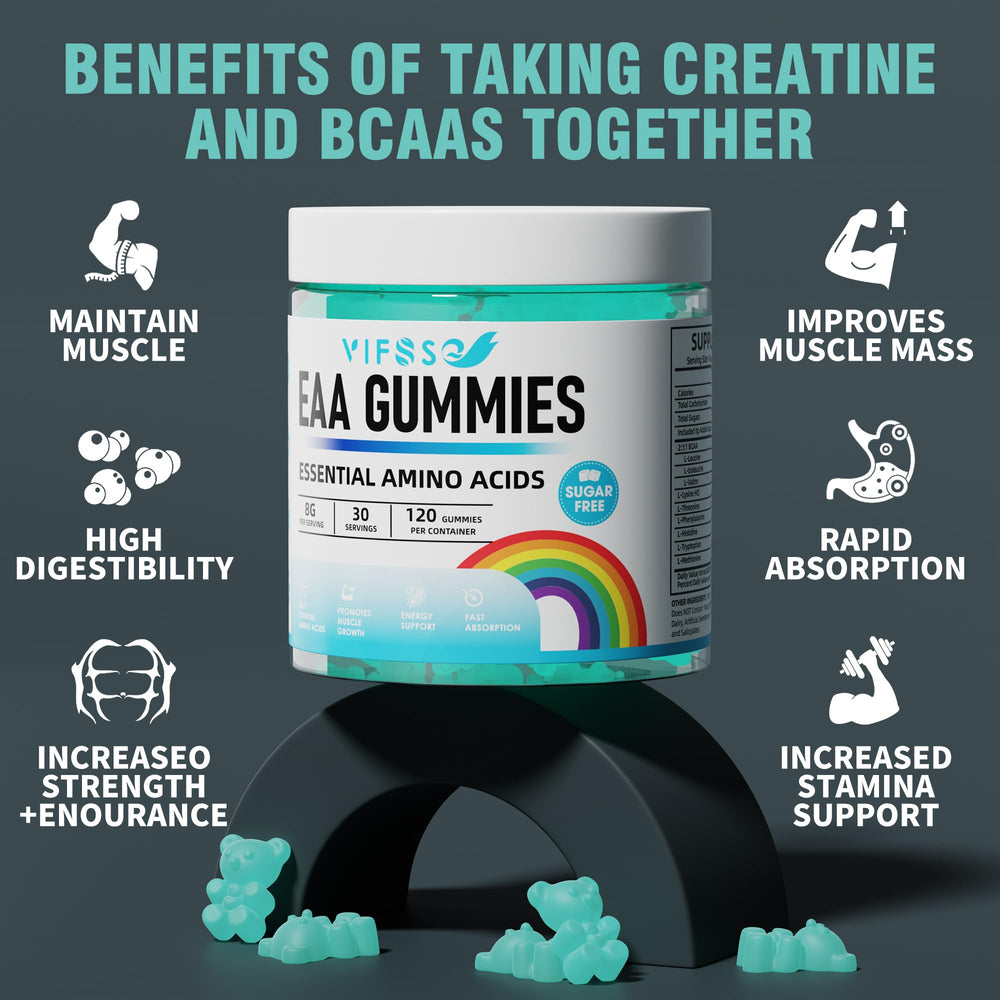 VIFSSG EAA Gummies texture closeup highlighting premium, sugar-free quality