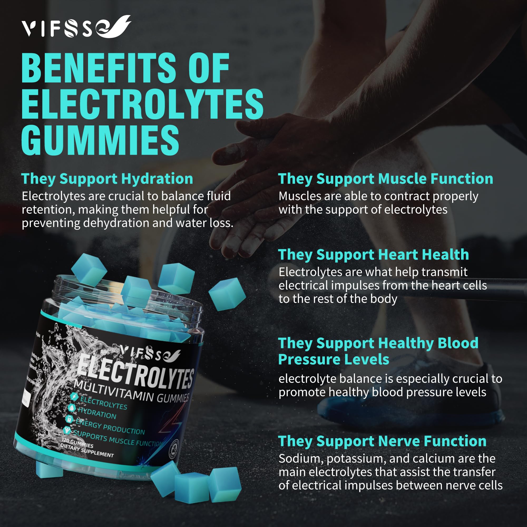 On-the-go pack of VIFSSG Electrolytes Gummies ready for travel
