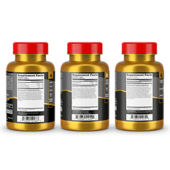 Vigor Labs Ball Refills Gold bottle close-up suggesting potential blood flow support and firmness.