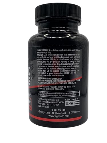 Vigor Labs Black Snake product shot showcases ready-to-use capsules.