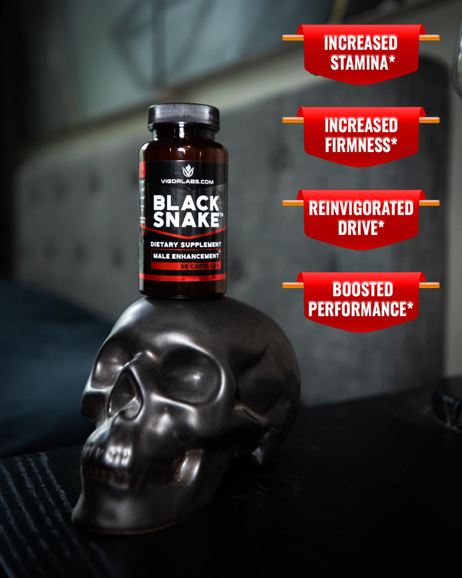 Vigor Labs Black Snake USA-made seal indicates quality manufacturing standards.