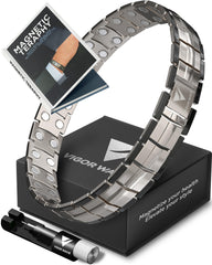 Vigor Wave magnetic bracelet close-up showing the magnet array for potential daily support.