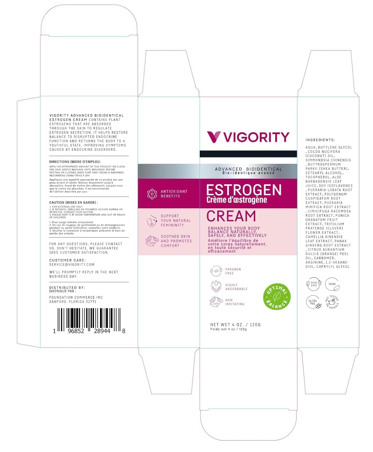 Vigority Estrogen Cream routine shot suggests simple daily care.