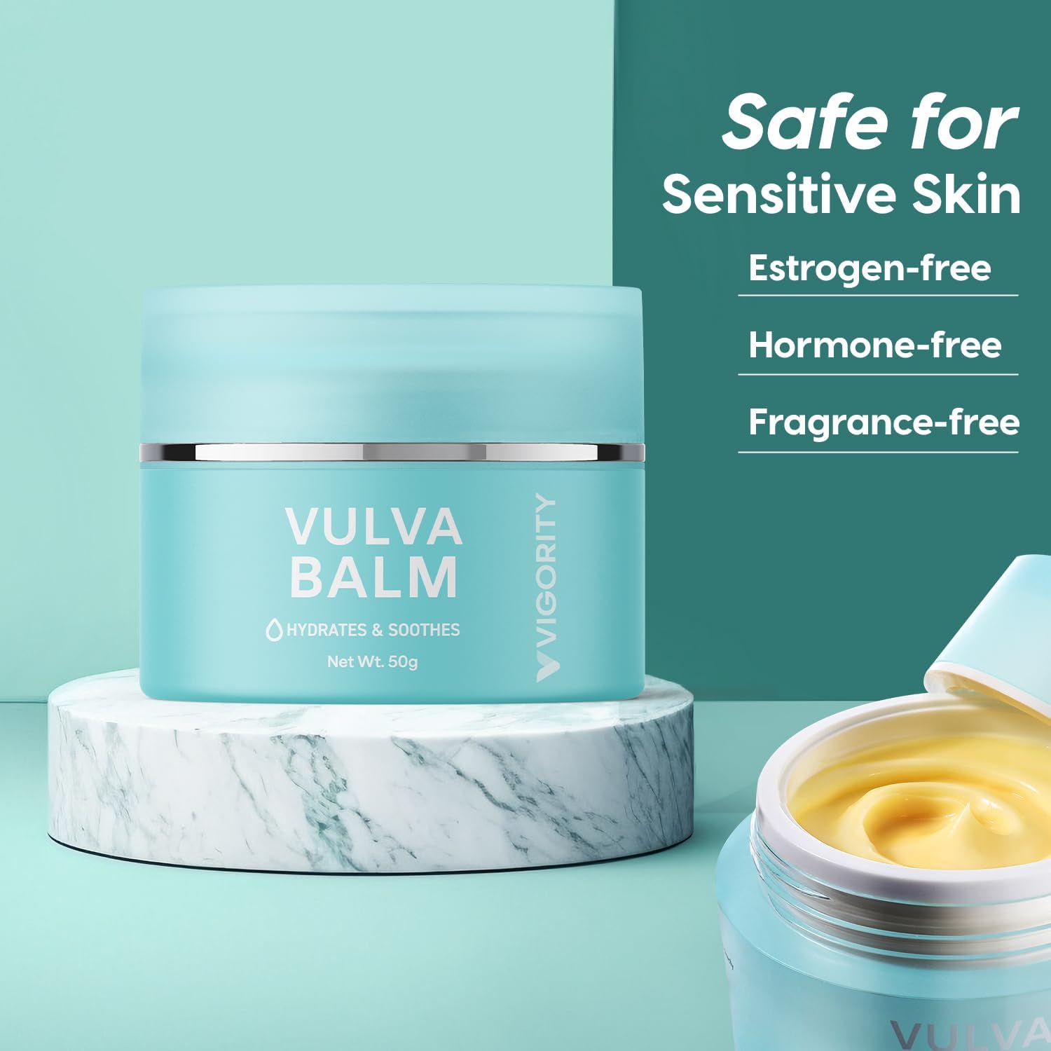 Close-up of smooth skin after balm application.
