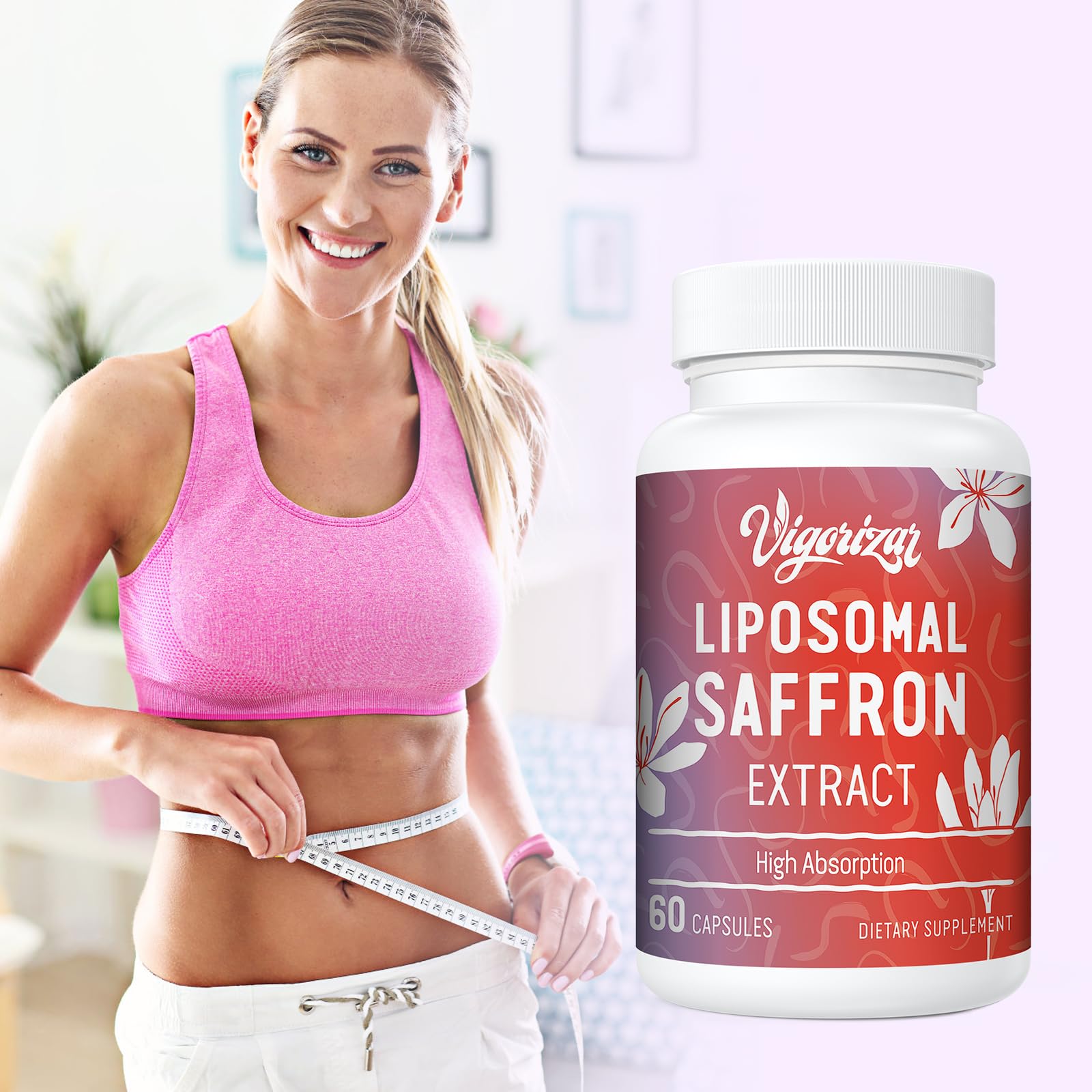 Vigorizar saffron capsules produced in USA with GMP quality.
