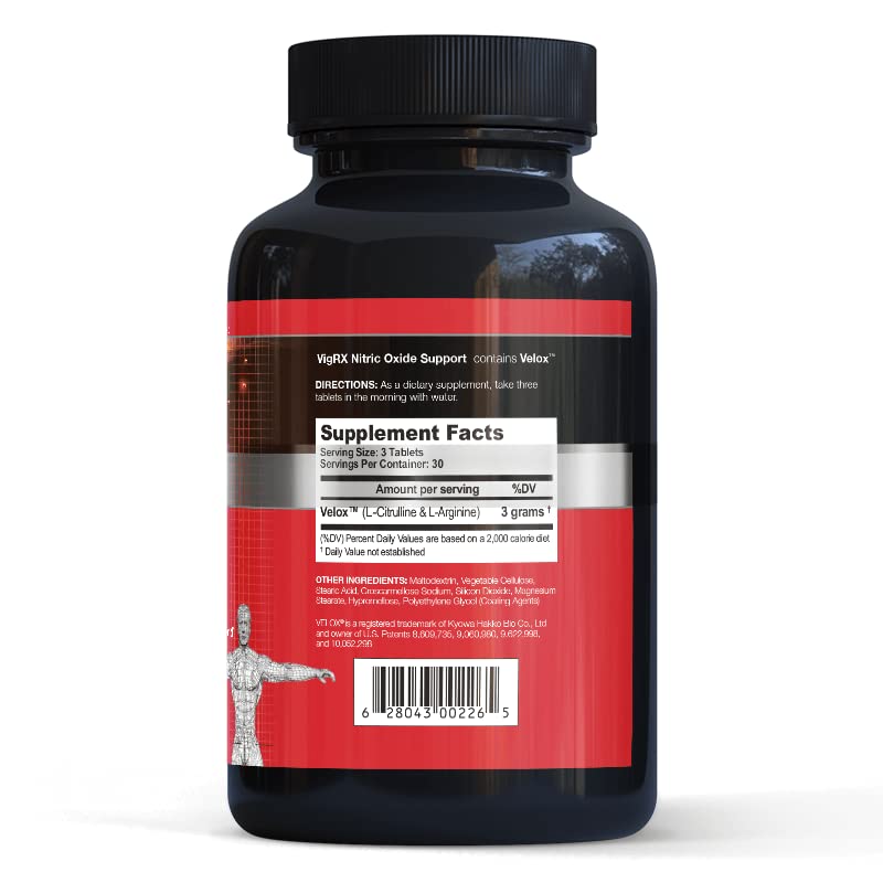 VigRX Nitric Oxide Support capsules arranged for daily use and endothelial balance.
