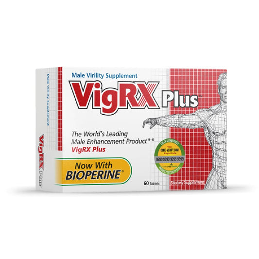 VigRX Plus 2-pack bottle back view showing dosage and ingredients for daily use.